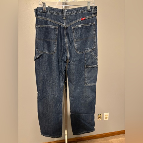 Wrangler Carpenter Jeans Adult 32x32 Blue‎ Denim Fleece Lined Straight Leg - Picture 2 of 8